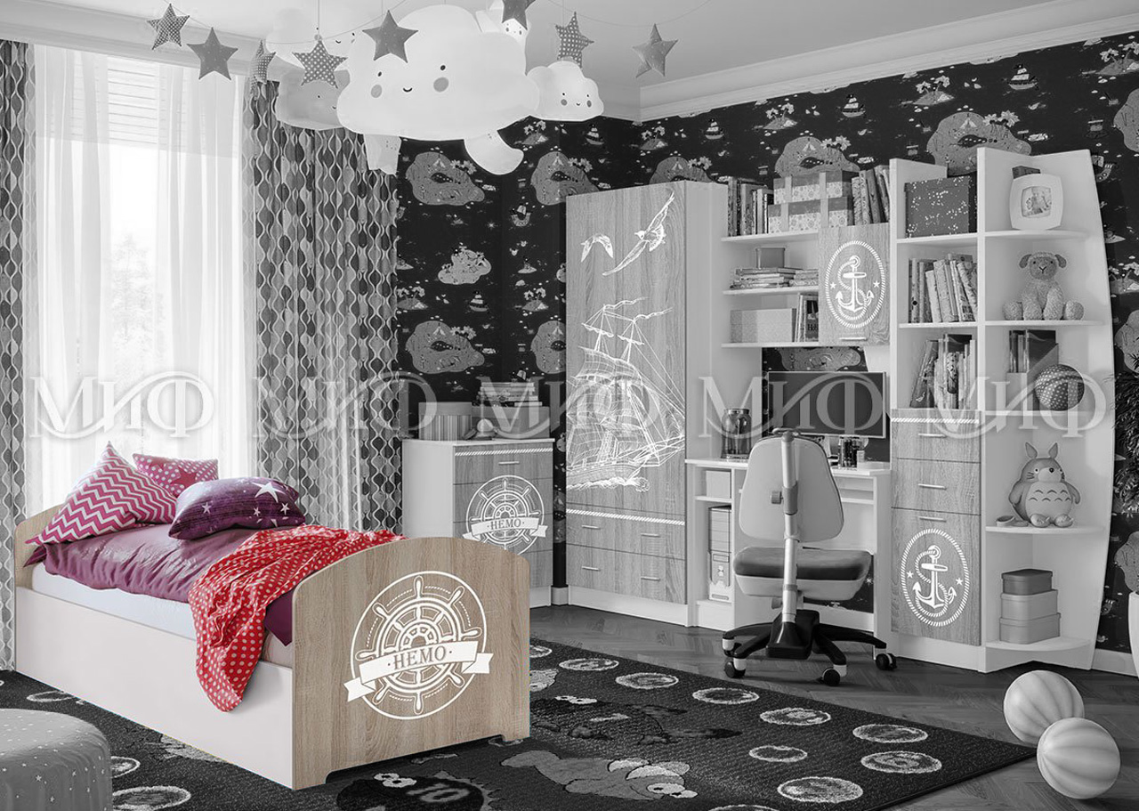 Кровать с ящиком "Юниор 2 Немо" от магазина мебели МегаХод.РФ