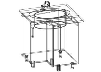 Кухонный стол угловая мойка УМП "Бомбей" 850