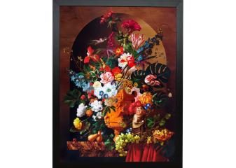 Репродукция "Букет и мартышка"