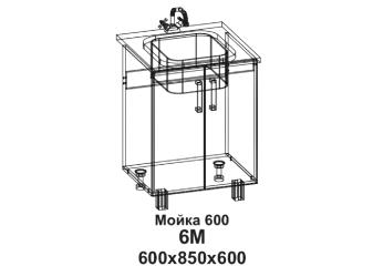 Кухонный стол мойка "Бомбей" 600