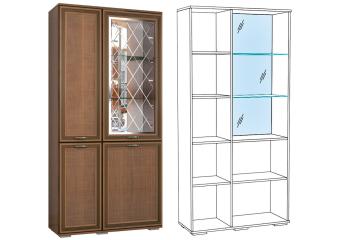 Шкаф с полками и витриной ЛШ-6 "Ливорно" Шкаф с полками и витриной ЛШ-6 "Ливорно"